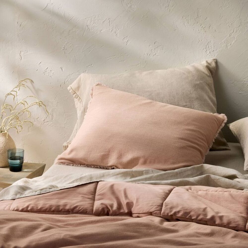 Standard Heavyweight Linen Blend Comforter Sham Light Adobe Clay - Casaluna